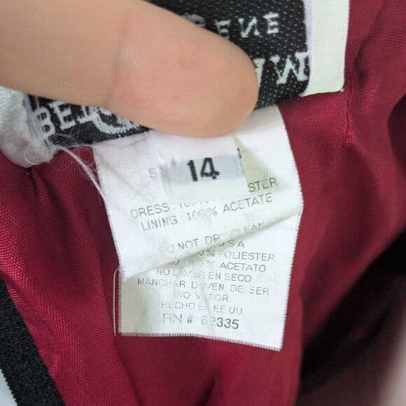 Vintage Betsy Adam Prom Dress Maxi Gown 14 Red Black Goth Y2K Whimsigoth 90s - Picture 13 of 14